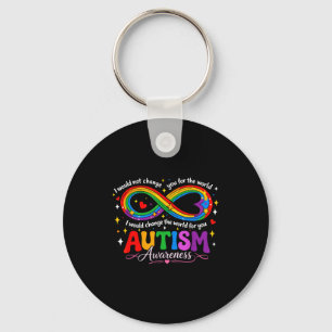 Autism infinity awareness mom rainbow key ring