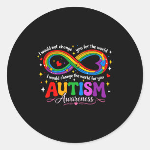 Autism infinity awareness mum rainbow classic round sticker