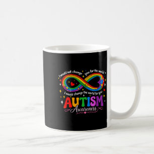 Autism infinity awareness mum rainbow coffee mug