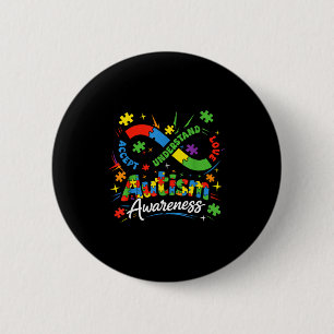 Autism infinity neurodiversity accept understand 6 cm round badge