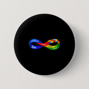 Autism infinity ribbon design neurodiversity 6 cm round badge