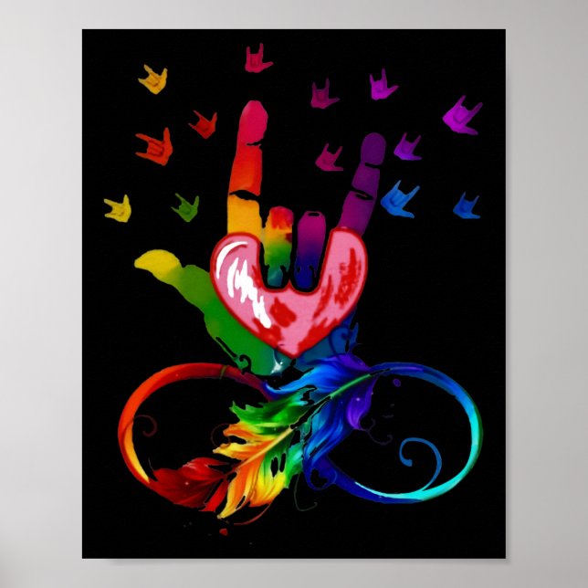 Autism Infinity Symbol Asl Hand Sign Language Teac (Front)