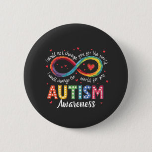 Autism Infinity Symbol Autism Awareness Month 6 Cm Round Badge
