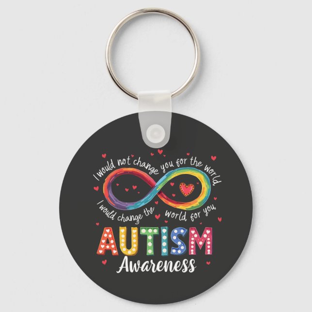 Autism Infinity Symbol Autism Awareness Month  Key Ring (Front)