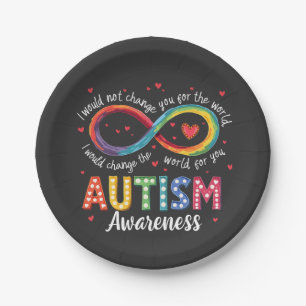 Autism Infinity Symbol Autism Awareness Month  Paper Plate