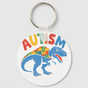 Autism Is My Ability Dinosaur Puzzle Design  Key Ring