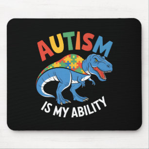 Autism Is My Ability Dinosaur Puzzle Design Mouse Pad