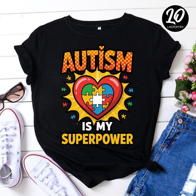Autism Is My Super Power Neurodiversity Gift T-Shirt (Creator Uploaded)