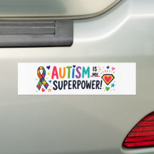Autism Is My Superpower Colourful Bumper Sticker