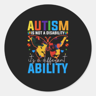 Autism Is Not A Disability It Is A Different Classic Round Sticker