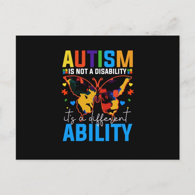 Autism Is Not A Disability It Is A Different Postcard (Front)