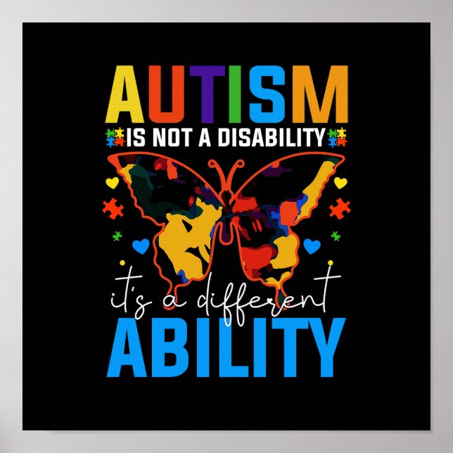 Autism Is Not A Disability It Is A Different Poster (Front)