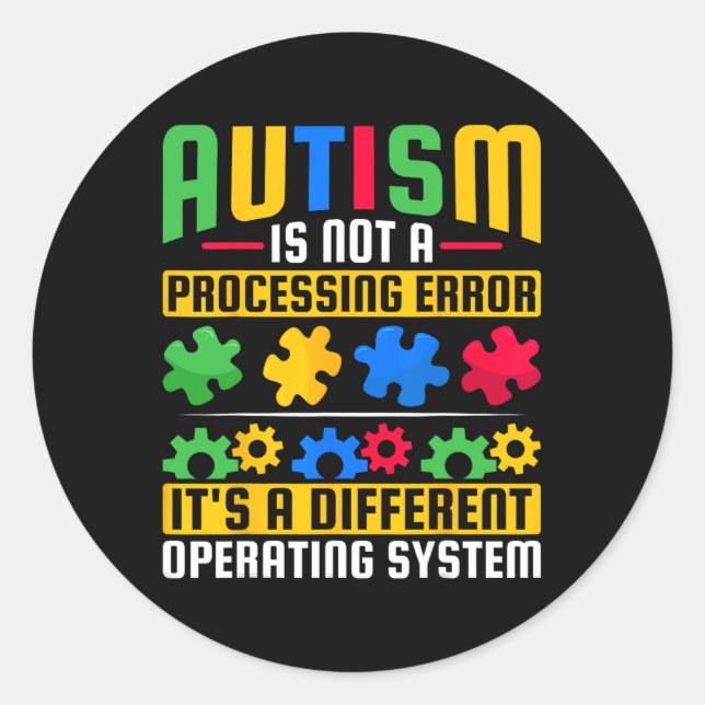 Autism Is Not A Problem To Be Solved - Autism Awar Classic Round Sticker (Front)