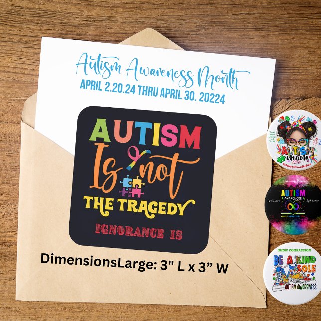 Autism Is Not The Tragedy -  Awareness Stickers (Proclaim a message of enlightenment with our 'Autism Is Not The Tragedy' stickers.)