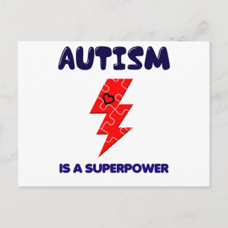 Autism is superpower, mental condition health mind postcard
