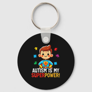 Autism is superpower superhero asd awareness boys key ring