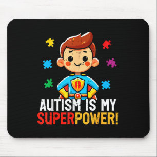 Autism is superpower superhero asd awareness boys mouse pad