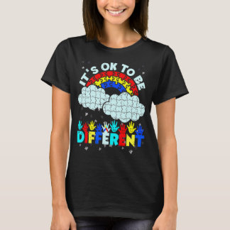 Autism It Is Okay Different Smiling Hands And Rain T-Shirt