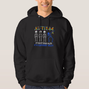 Autism it s a different ability Dabbing Skeleton Hoodie