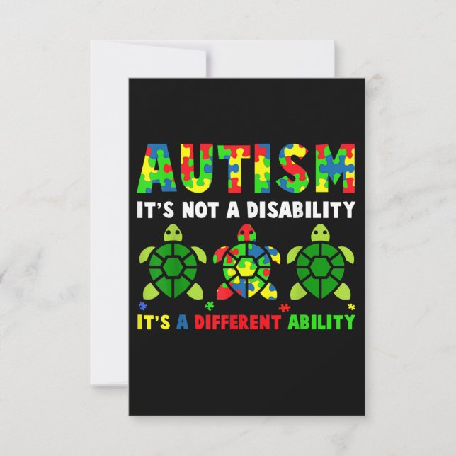 Autism Its Not A Disability Autism Awareness RSVP Card (Front)