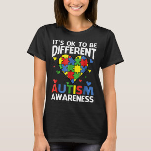 Autism-Its Ok To Be Different Autism Awareness T-Shirt