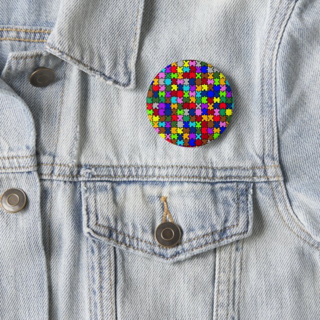 Autism jigsaw 6 cm round badge (In Situ)