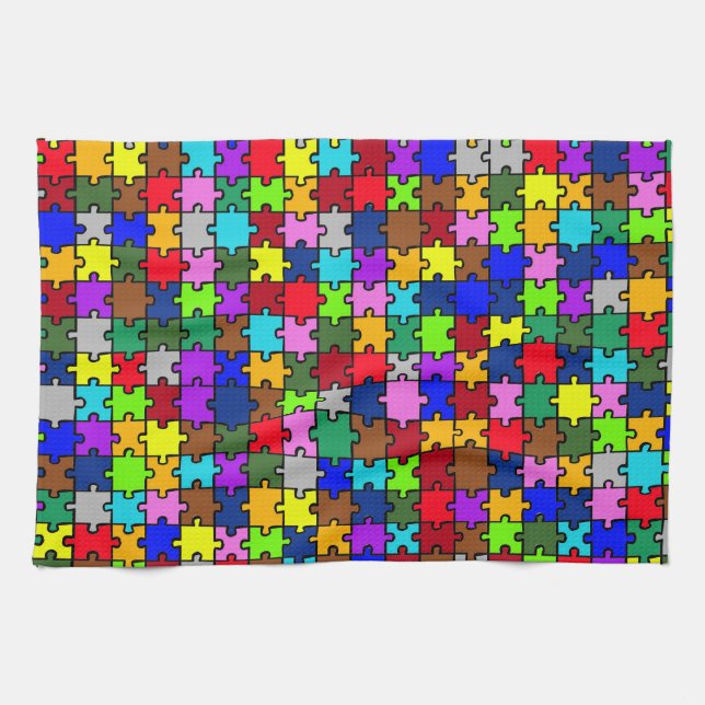 Autism jigsaw tea towel (Horizontal)