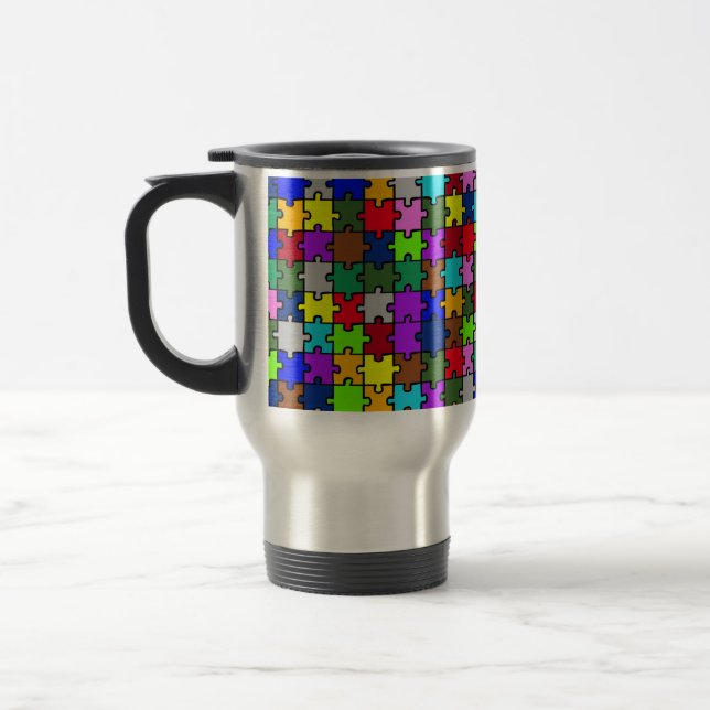 Autism jigsaw travel mug (Left)