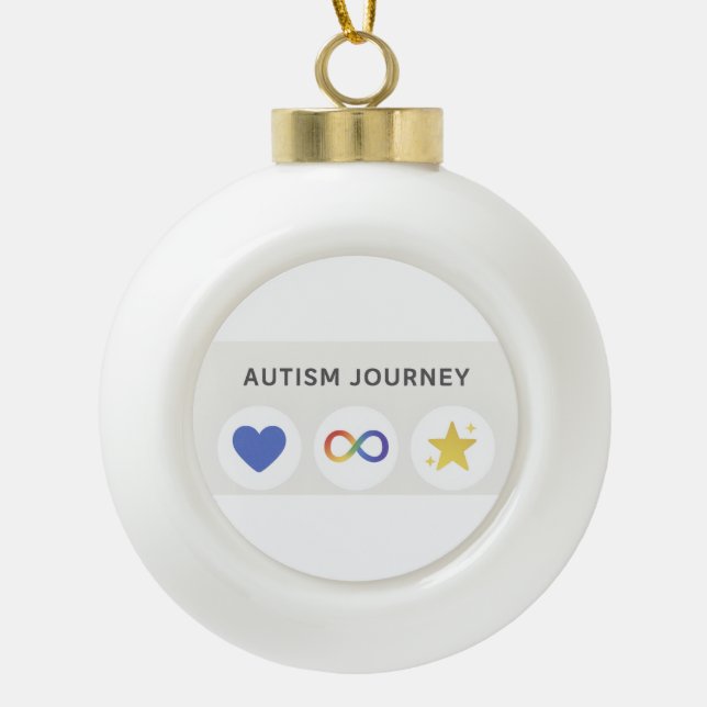 autism jpurney ceramic ball christmas ornament (Front)