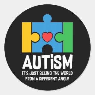 Autism Just Seeing World From Different Angle Auti Classic Round Sticker