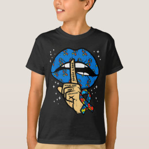 Autism lip dont judge asd ribbon awareness support T-Shirt