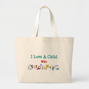 "Autism Love" Canvas Totebag Large Tote Bag