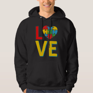 Autism Love Heart Autism Awareness Day Hoodie