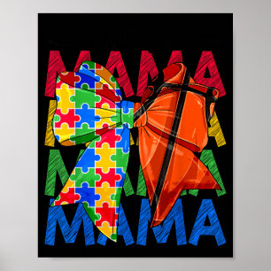 Autism Mama Autism Awareness Coquette Bow Poster