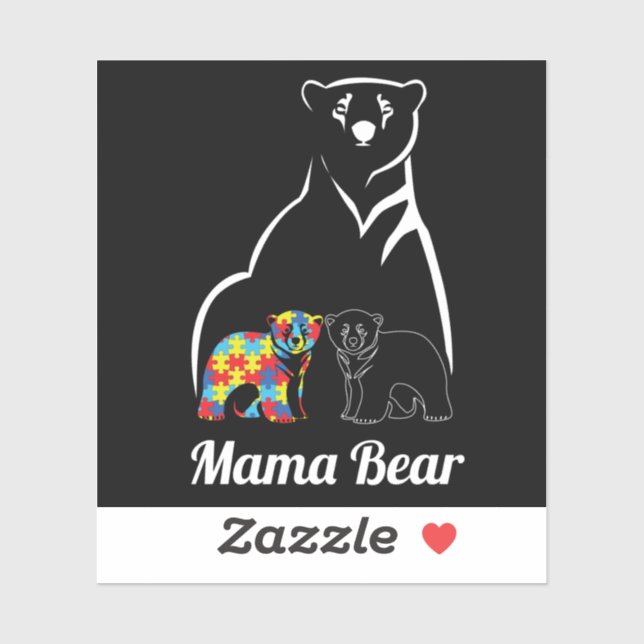 Autism Mama Bear Autism Awareness Mum of Autistic (Sheet)