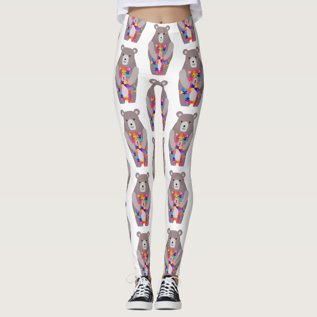 autism mama bear leggings (Front)