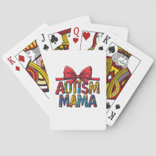 Autism Mama Bow Coquette Mum Autism Awareness  Playing Cards