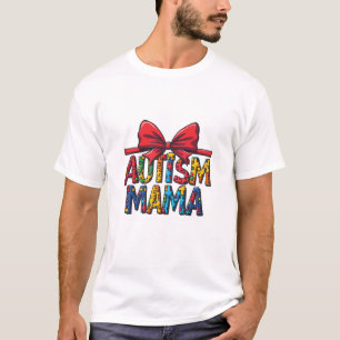 Autism Mama Bow Coquette Mum Autism Awareness T-Shirt
