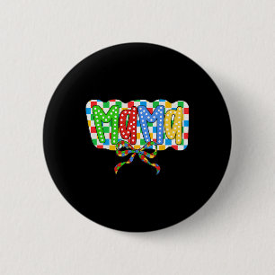 Autism Mama Mum Coquette Bow Autism Awareness Auti 6 Cm Round Badge