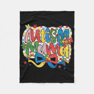 Autism Mama Mum Coquette Bow Autism Awareness Auti Fleece Blanket