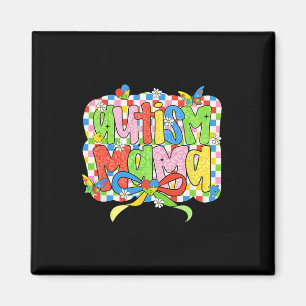 Autism Mama Mum Coquette Bow Autism Awareness Auti Magnet