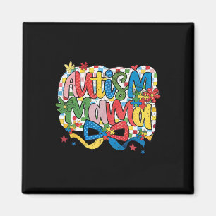 Autism Mama Mum Coquette Bow Autism Awareness Auti Magnet
