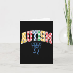 Autism Mama Mum Coquette Bow Autism Awareness Cute Card