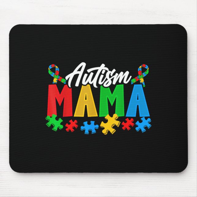 Autism Mama Proud Parent Puzzle ece Awareness Mouse Pad (Front)