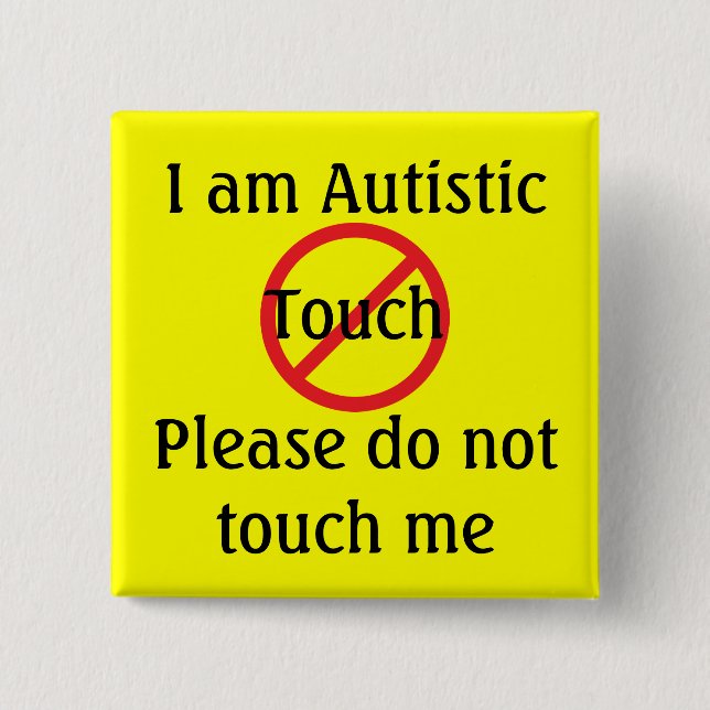 Autism Med Alert No Touch 15 Cm Square Badge (Front)
