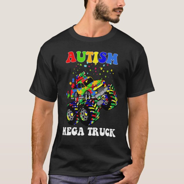 Autism Mega Truck Puzzle Colours Autism Awareness T-Shirt (Front)