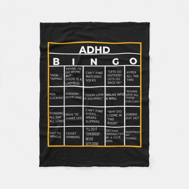 Autism Mental Health Awareness Day Adhd Bingo Funn Fleece Blanket (Front)