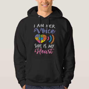 Autism Mom I I Am His Voice Autism Awareness Day M Hoodie