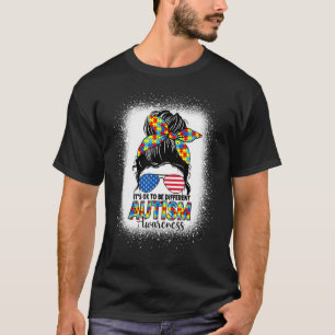 Autism Mom It's Ok To Be Different 4th Of July Mot T-Shirt