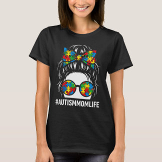 Autism Mom Life Puzzle Awareness Support Mom T-Shirt